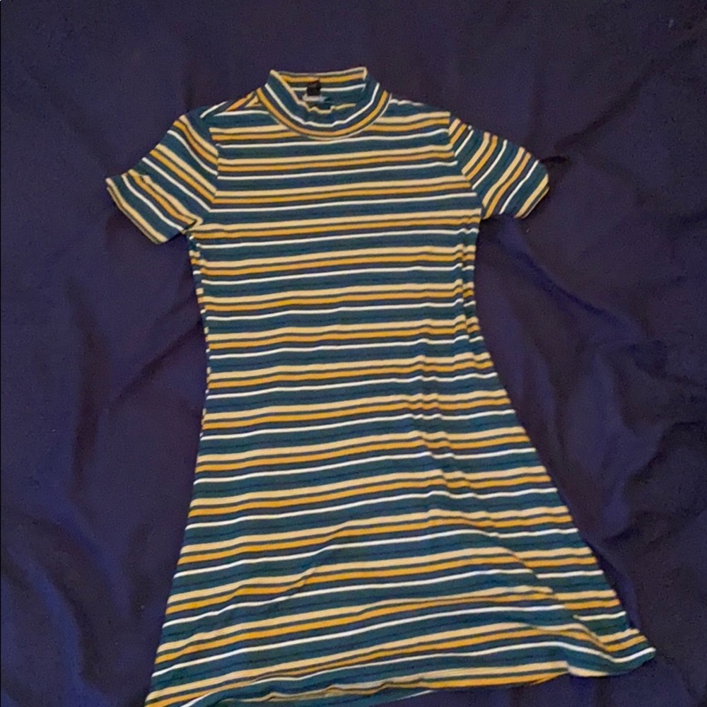 Green striped F21 dress